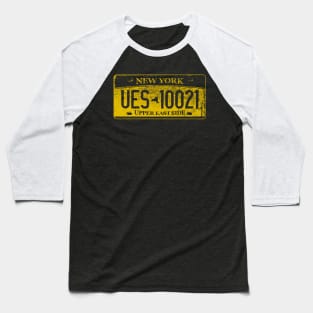 Upper East Side Zip Code 10021 (New York License Plate) Baseball T-Shirt